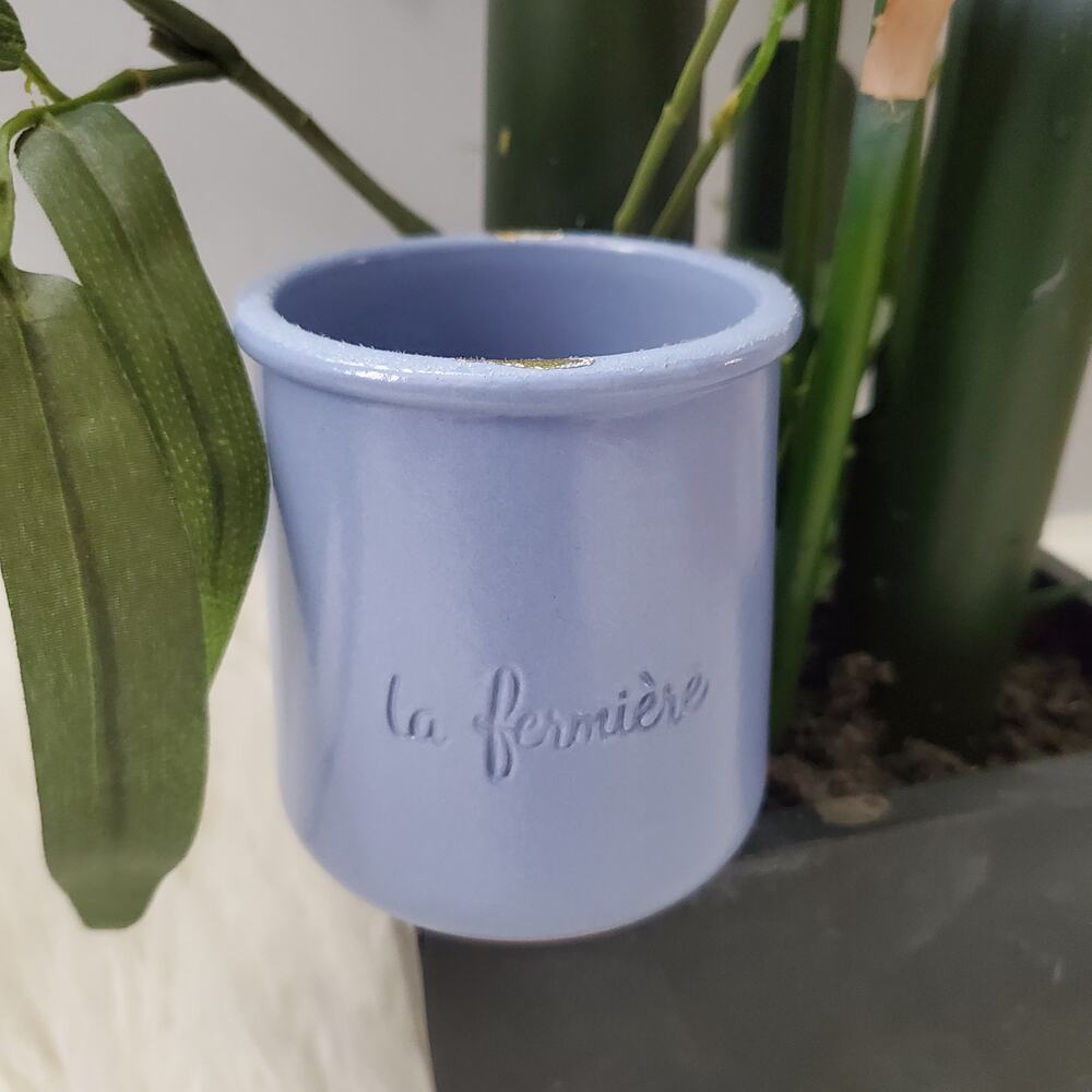 La Fermiere French Glazed Terracotta Yogurt Pots Set of 2
